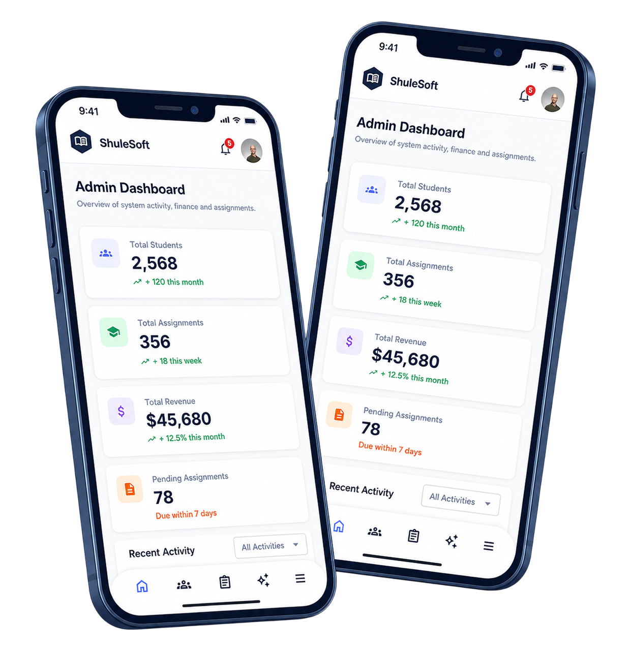 ShuleSoft mobile app preview on smartphones